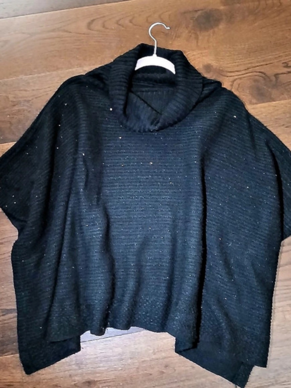 Apt. 9 Black Cowl Neck Poncho Sweater